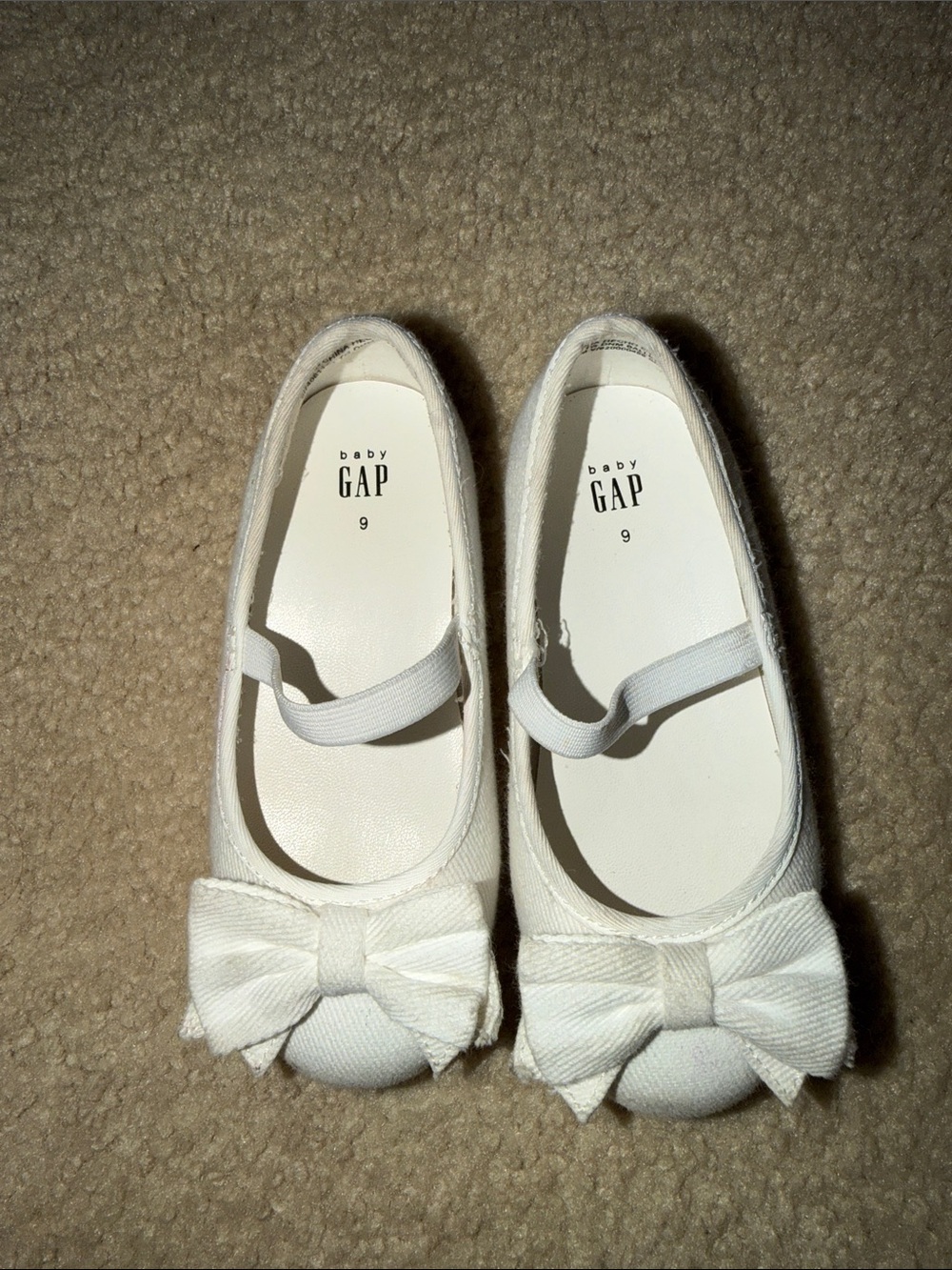 GAP Baby White Bow Strap Ballet Flats